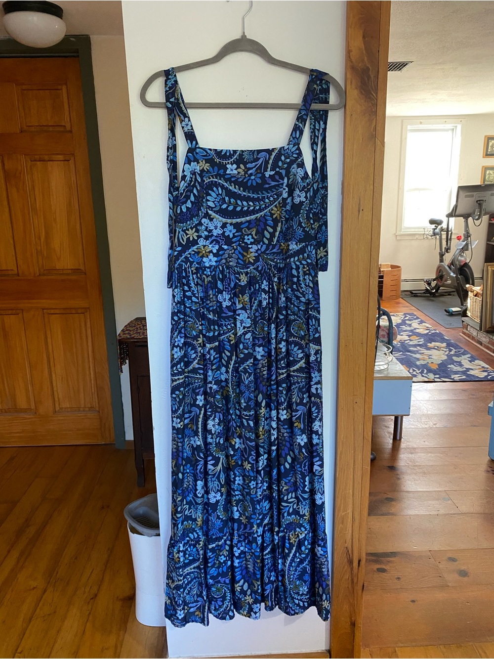 Rachel Zoe Blue Floral Print Maxi Dress